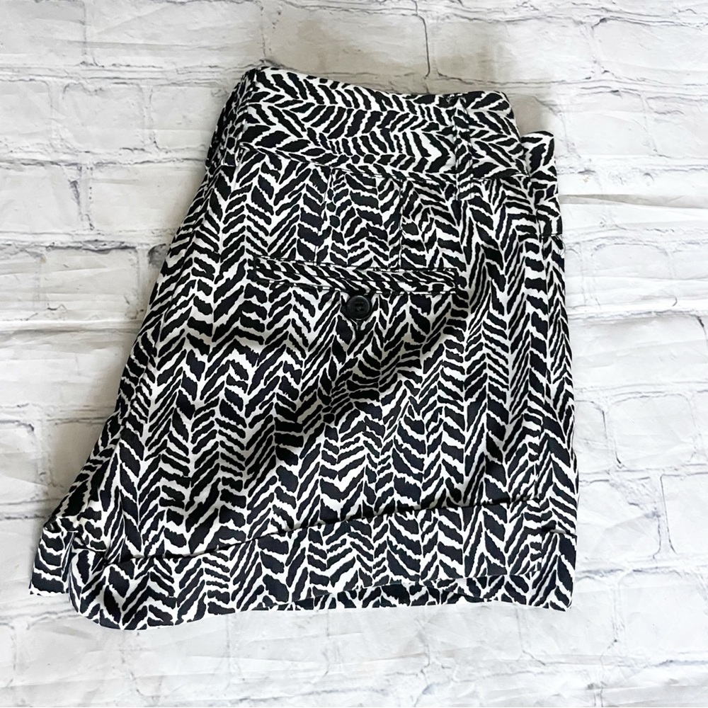 Express Black and White Patterned Shorts
